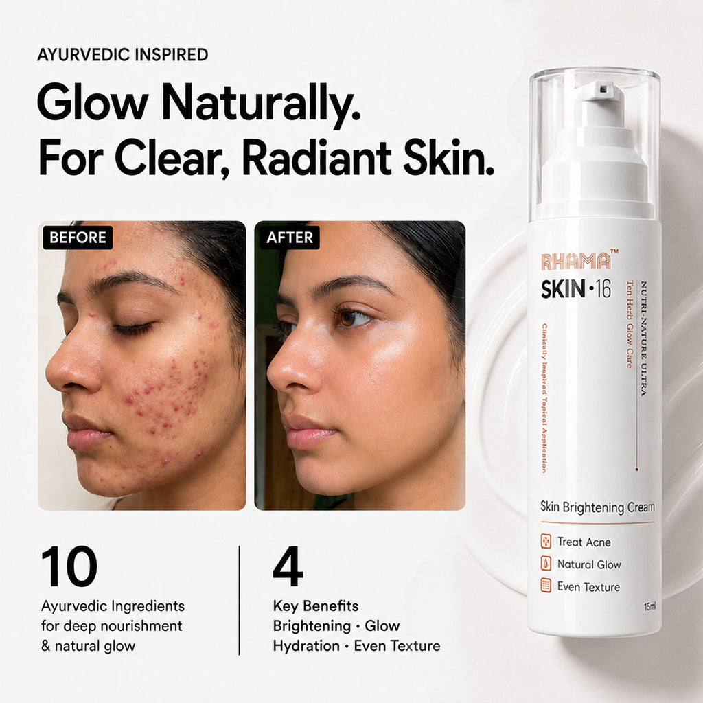 RHAMA Skin.16 Cream | Helps Dark Spots, Acne Marks & Pigmentation Removal | Glass Skin Glow | 15ml