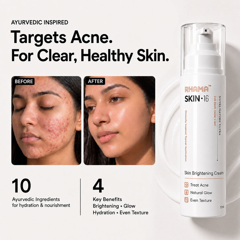 RHAMA Skin.16 Cream | Helps Dark Spots, Acne Marks & Pigmentation Removal | Glass Skin Glow | 15ml