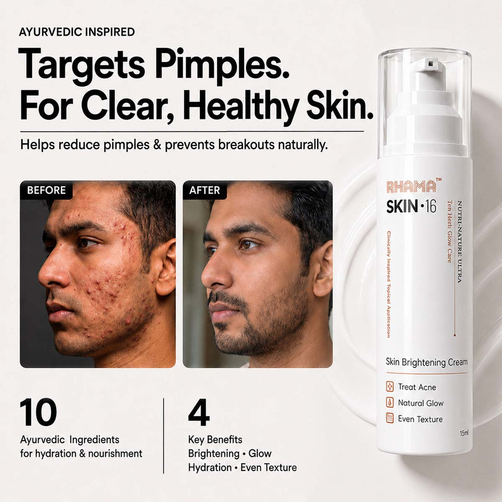 RHAMA Skin.16 Cream | Helps Dark Spots, Acne Marks & Pigmentation Removal | Glass Skin Glow | 15ml
