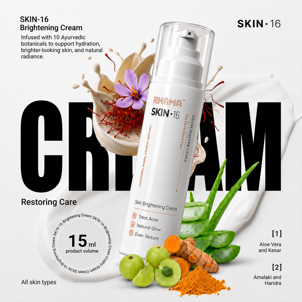 RHAMA Skin.16 Cream | Helps Dark Spots, Acne Marks & Pigmentation Removal | Glass Skin Glow | 15ml