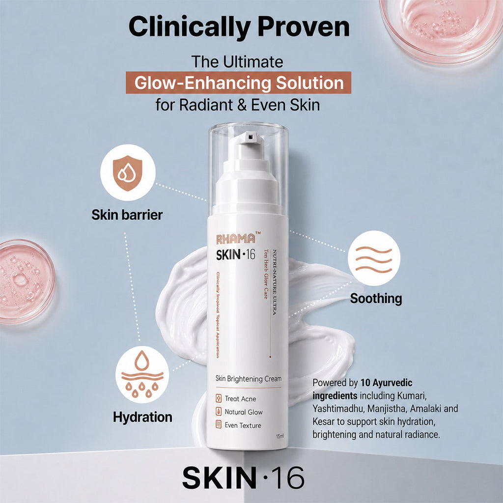 RHAMA Skin.16 Cream | Helps Dark Spots, Acne Marks & Pigmentation Removal | Glass Skin Glow | 15ml