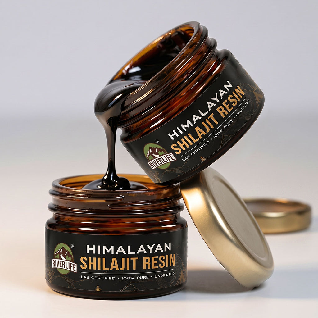 RiverLife® Himalayan Shilajit Resin Gold Grade | High Fulvic Acid & 87 Trace Minerals | Lab Certified, 100% Natural | 10gm Pack