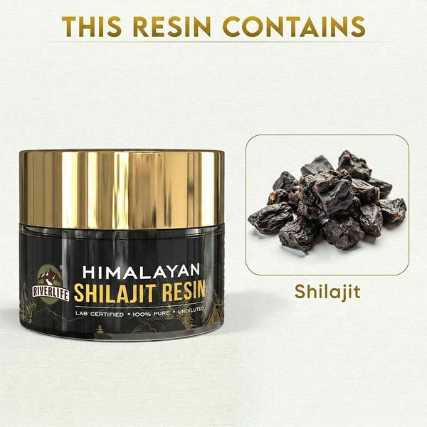 RiverLife® Himalayan Shilajit Resin Gold Grade | High Fulvic Acid & 87 Trace Minerals | Lab Certified, 100% Natural | 20gm Pack