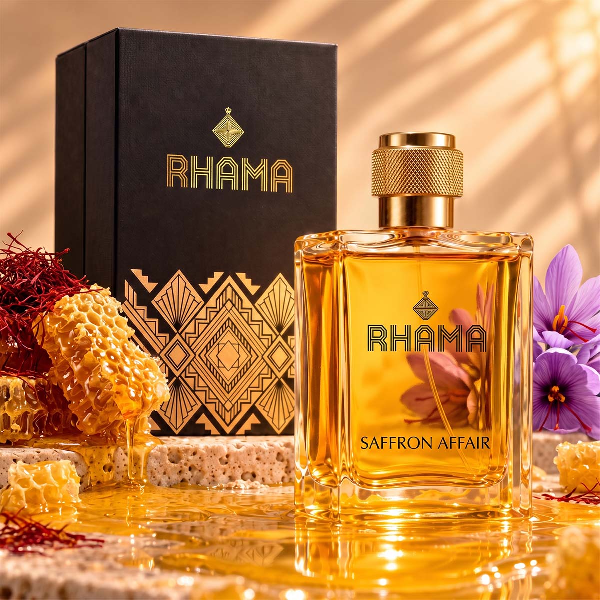 RHAMA Saffron Affair 50 ml — bottle and box