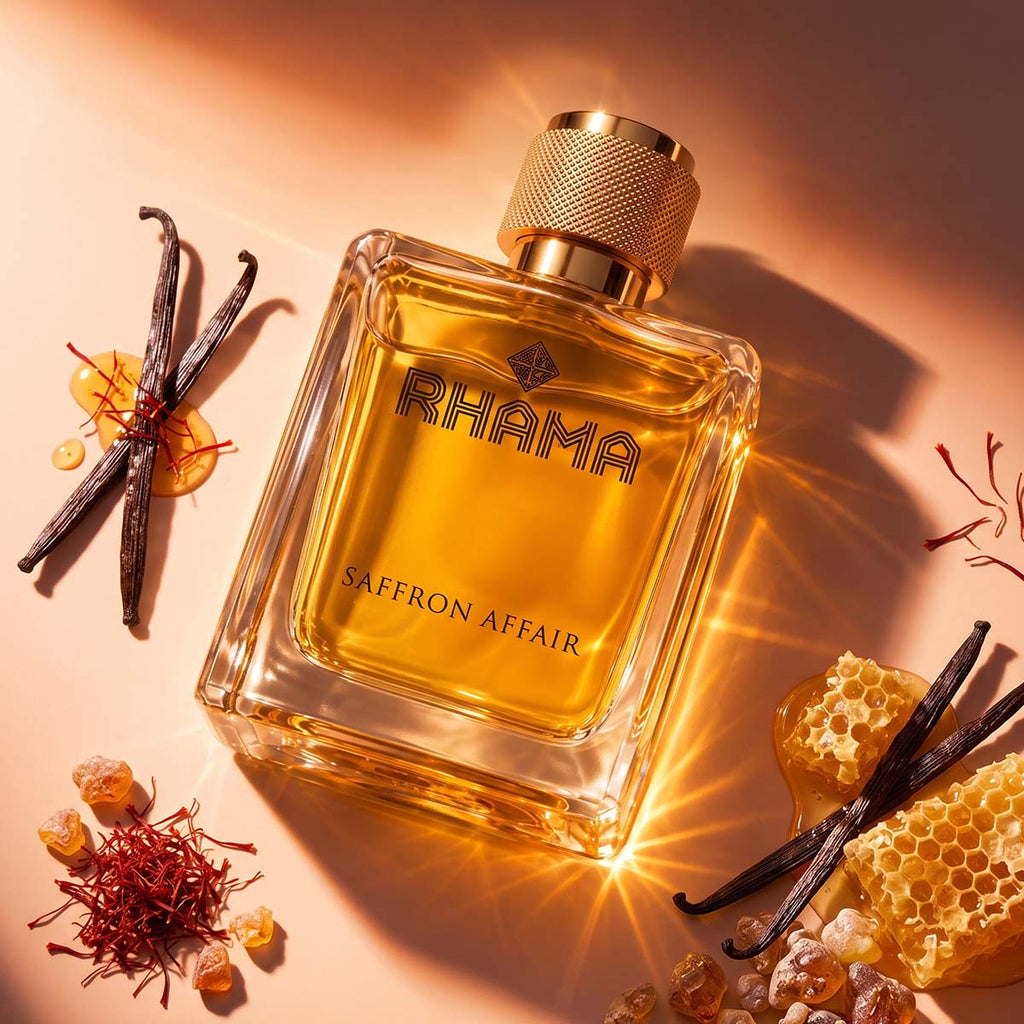 RHAMA Saffron Affair 50 ml — top bottle view