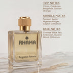 RHAMA Bergamot Reverie 50 ml perfume top, middle and base notes