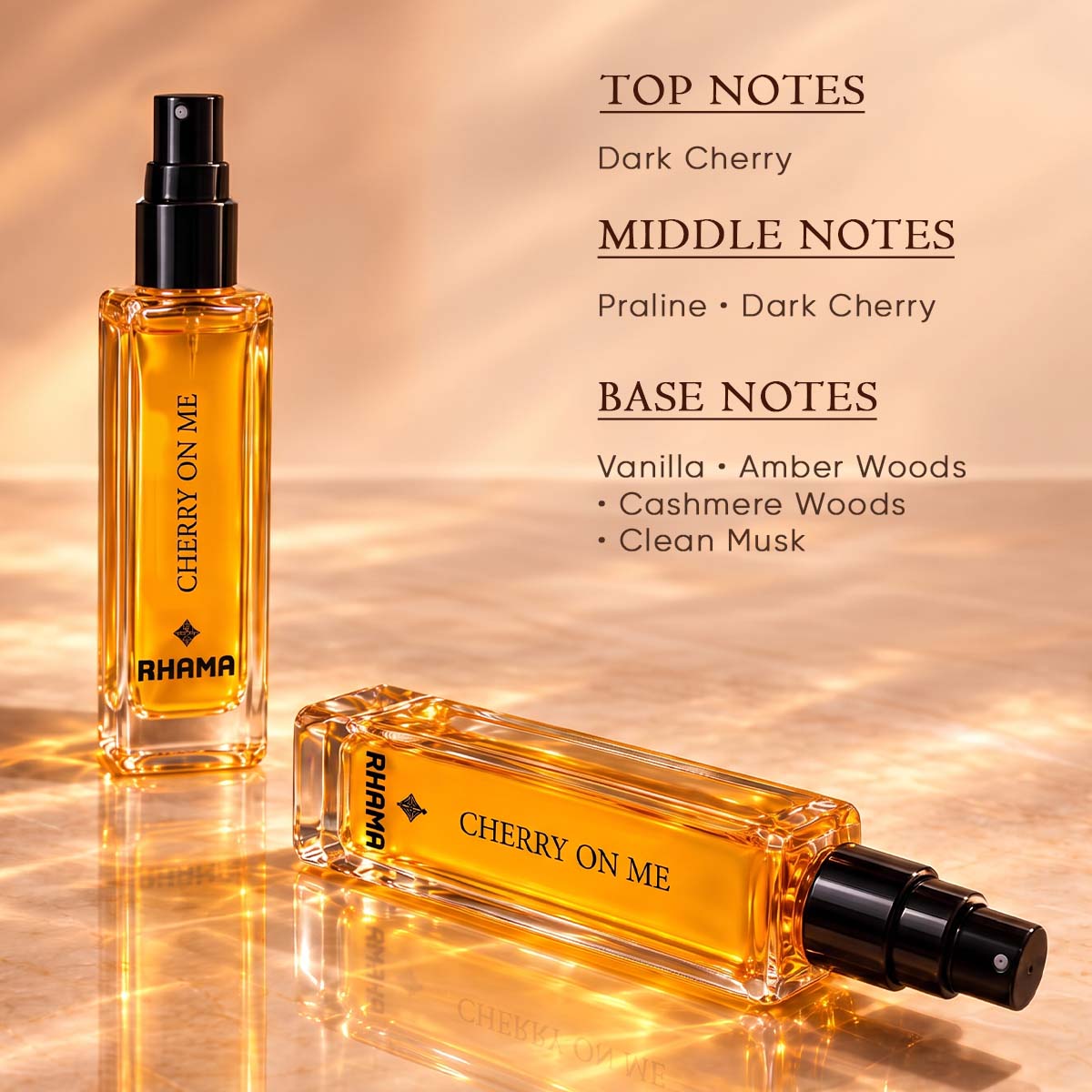 Rhama Cherry on Me 8ml perfume top, middle and base fragrance notes