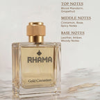 RHAMA Gold Cinnamon 50 ml perfume top, middle and base notes
