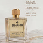RHAMA Mediterranean Depths 50 ml perfume top, middle and base notes