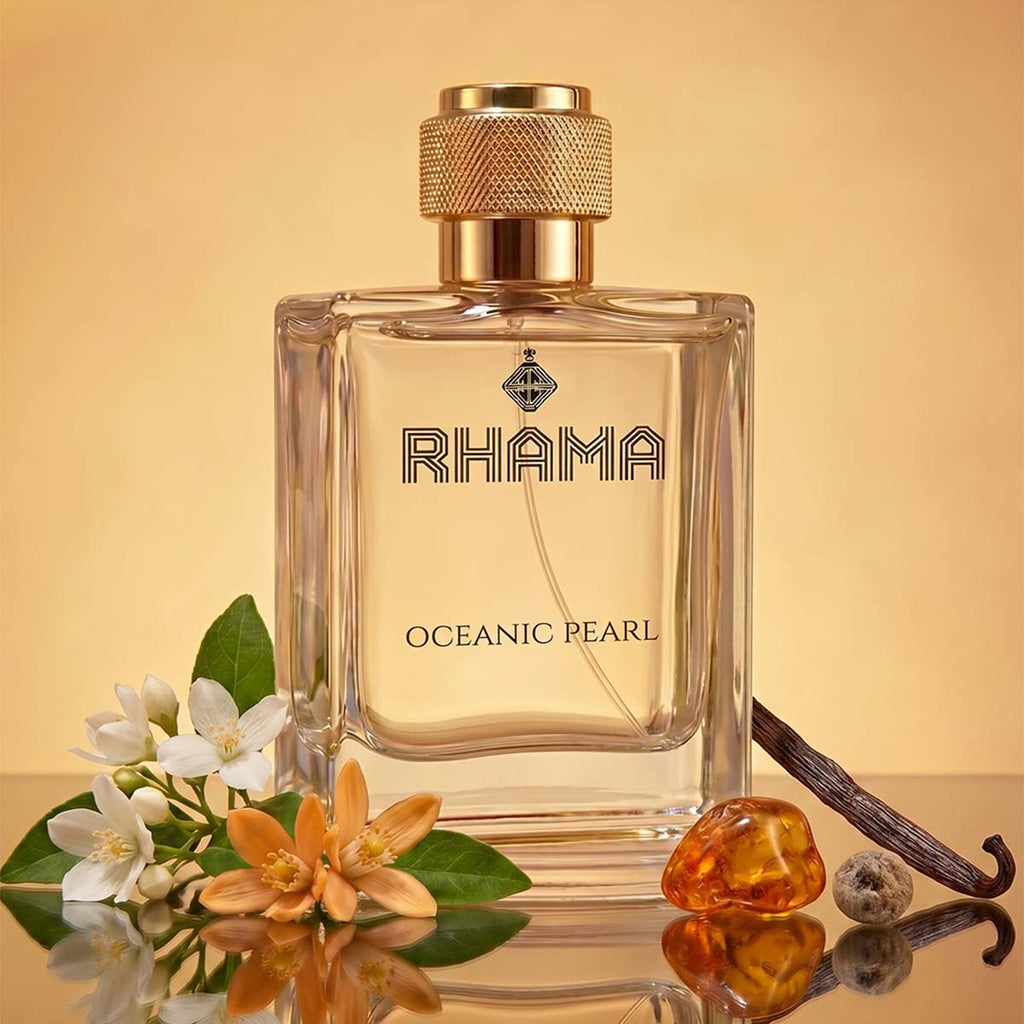 RHAMA Oceanic Pearl 50 ml perfume bottle with fragrance ingredients