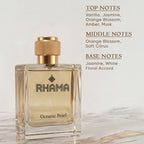 RHAMA Oceanic Pearl 50 ml perfume top, middle and base notes