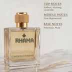RHAMA Saffron Oud Royale 50 ml perfume top, middle and base notes