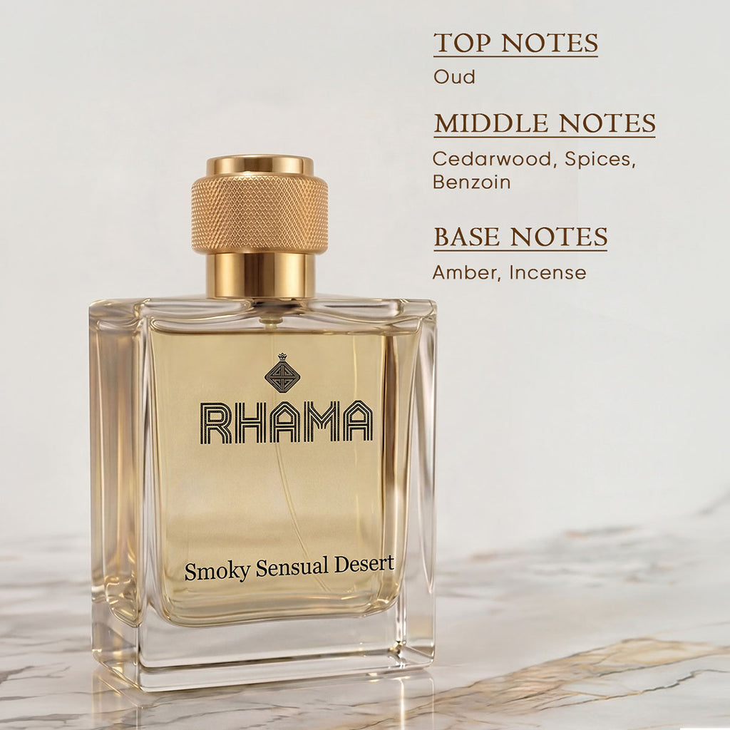 RHAMA Smoky Sensual Desert 50 ml perfume top, middle and base notes