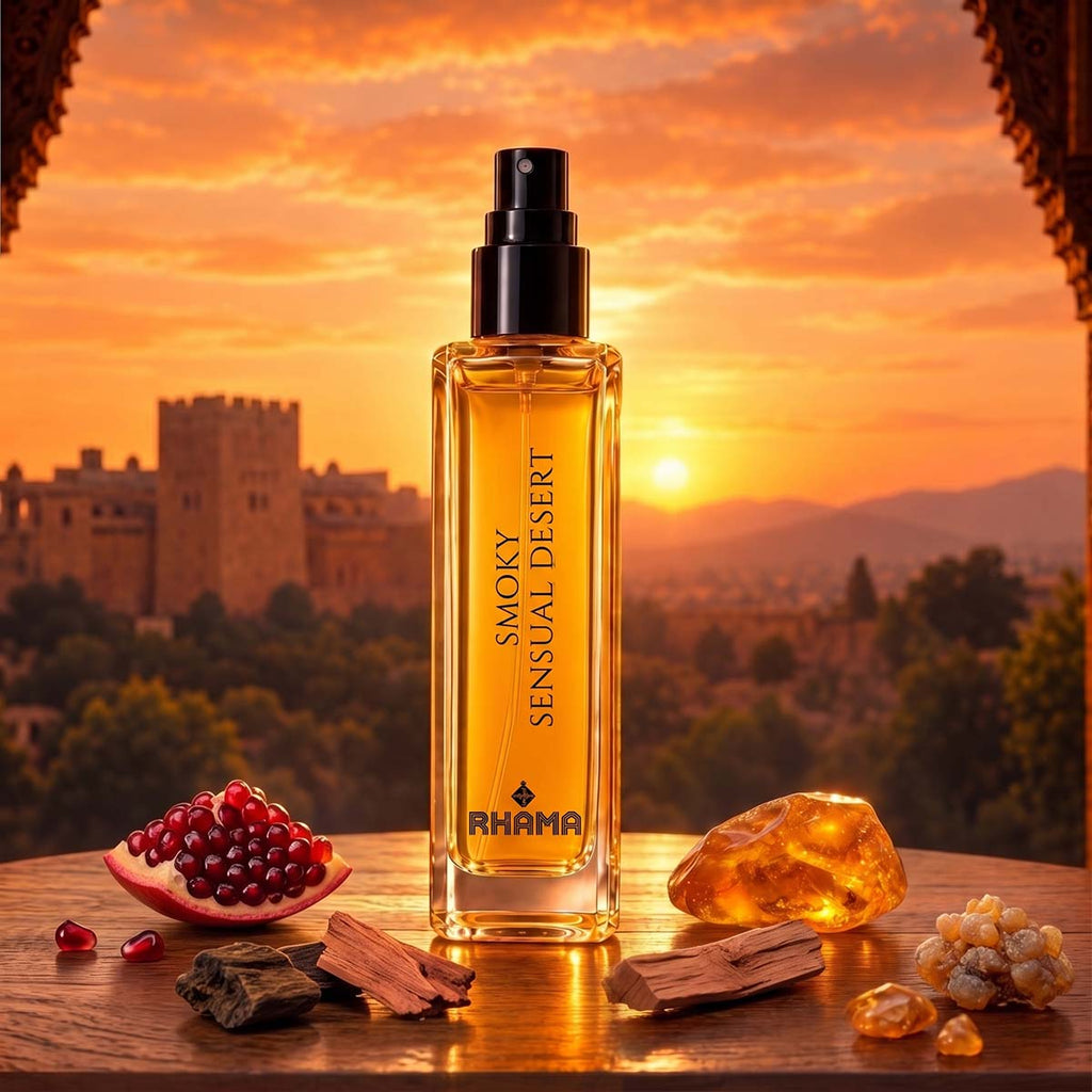 Rhama Smoky Sensual Desert 8 ml perfume — front bottle view