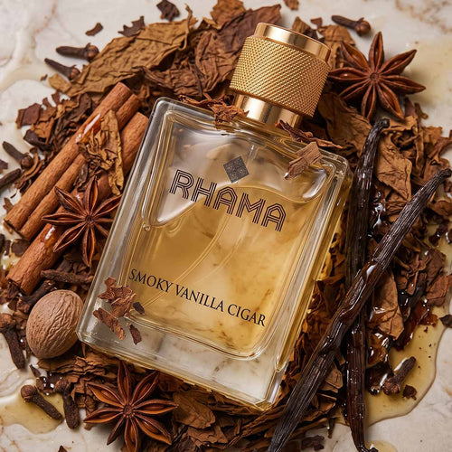 Rhama Smoky Vanilla Cigar, 50 ml perfume – ingredient-inspired bottle photo